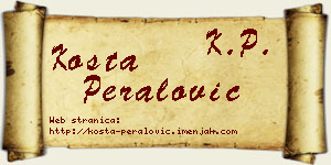 Kosta Peralović vizit kartica